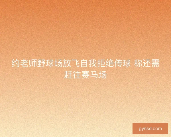 约老师野球场放飞自我拒绝传球 称还需赶往赛马场