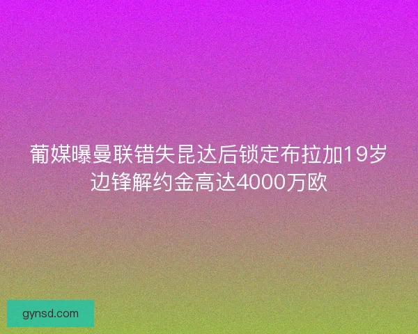 葡媒曝曼联错失昆达后锁定布拉加19岁边锋解约金高达4000万欧